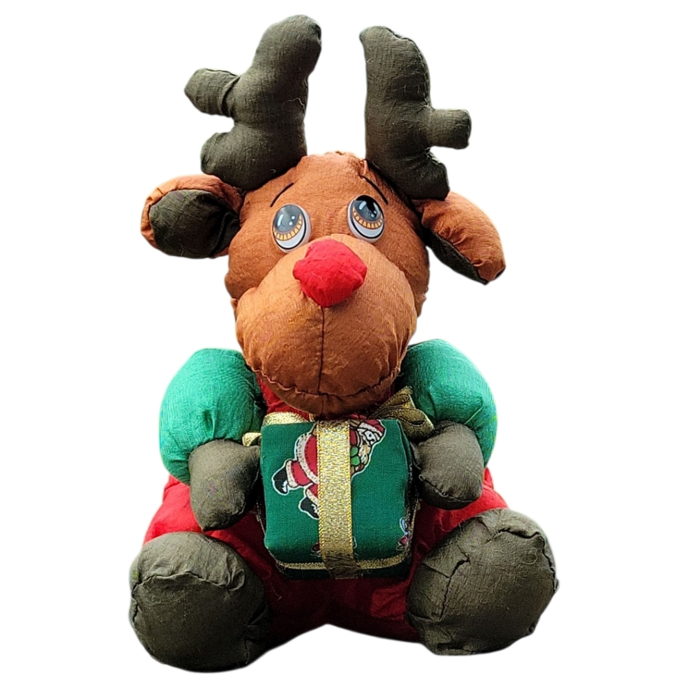 Vtg 92 Coyne's Christmas Stuffed Animal Rudolph Red Nosed Reindeer Present Gift